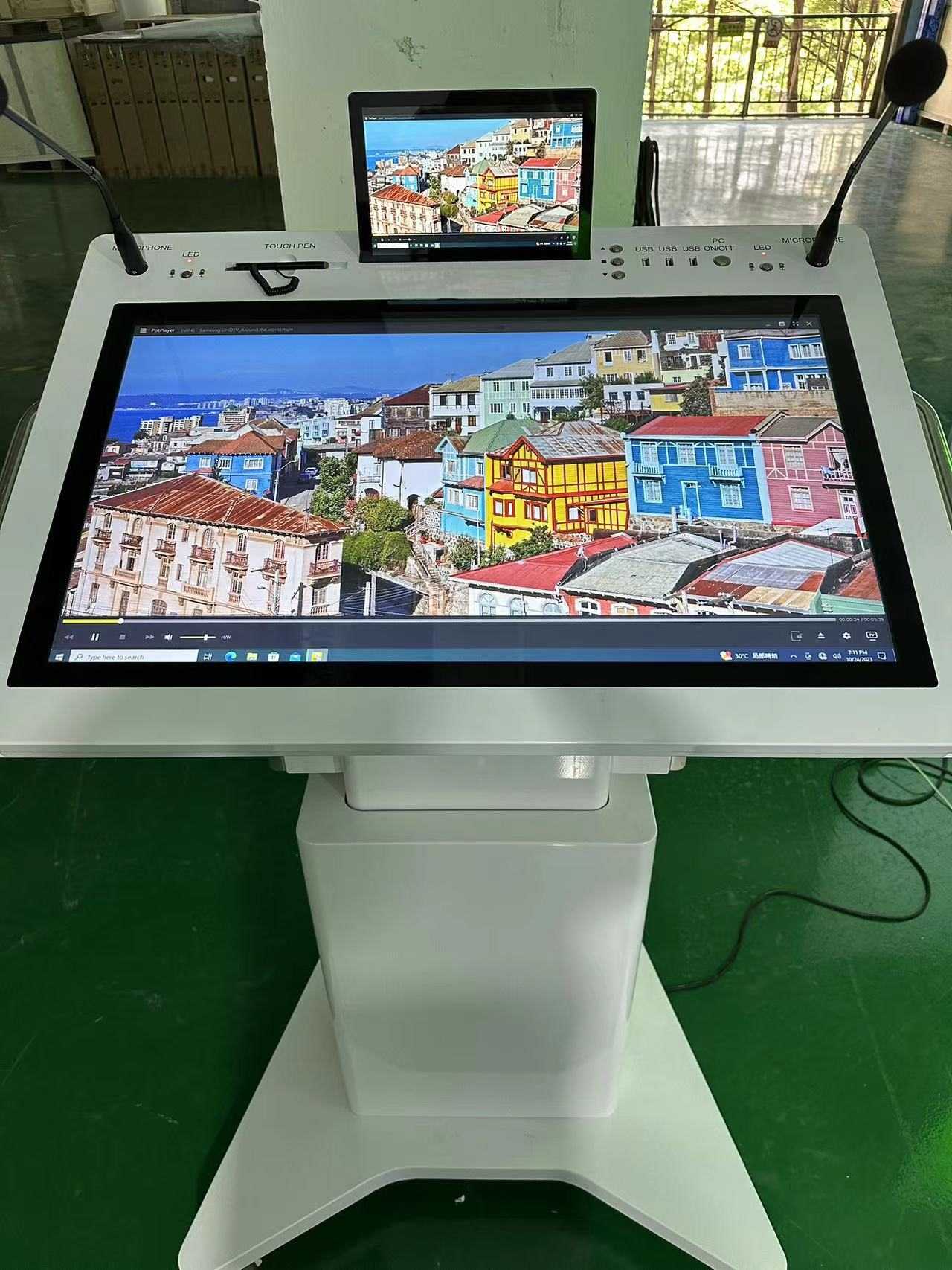 32 '' Etkileşimli LCD Lectern Akıllı Çift Ekran Podyum